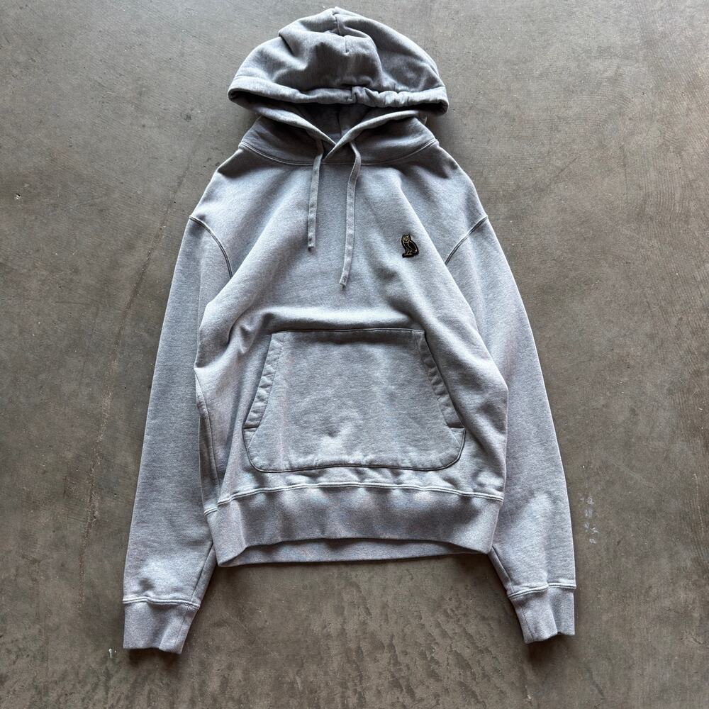 October's Very Own OVO Owl Patch Pullover Hoodie Grey Size M Mens